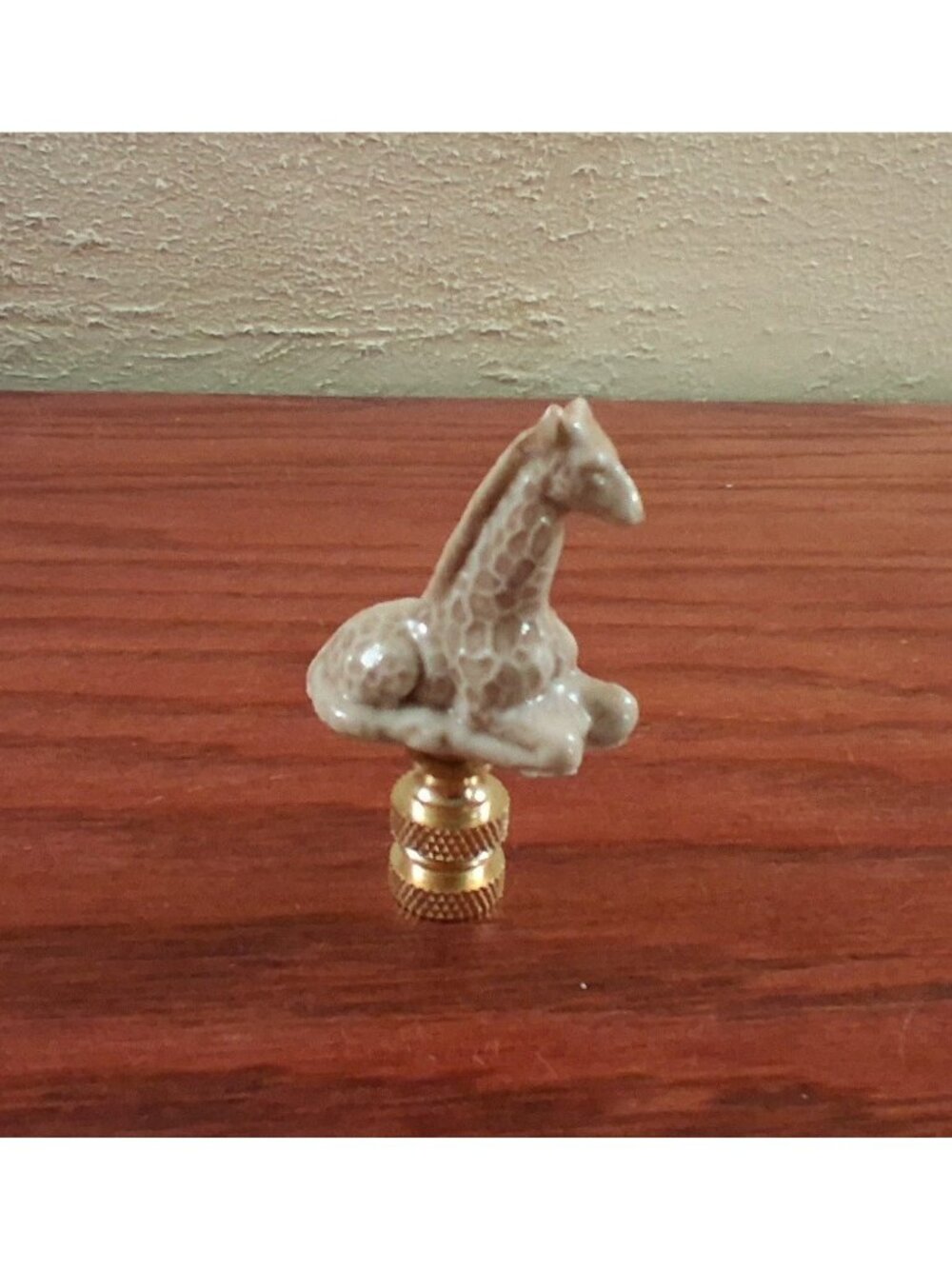 African Giraffe Lamp Finial Shade Topper Vintage Ceramic Safari Decor 2.25"